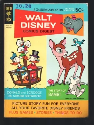 Walt Disney Comic Digest #5 1968-Gold Key--Contains Carl Barks Last Original ... • $224.75