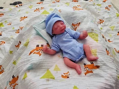 Full Body Solid Silicone Doll Baby Boy Doll Ooak Art Doll Micro Preemie  • $350