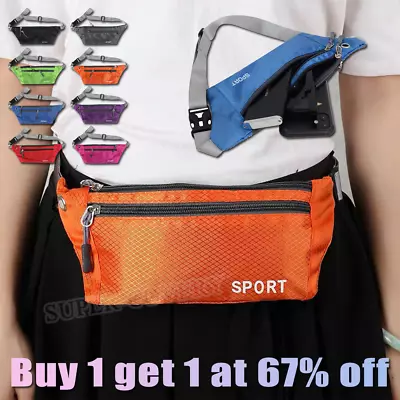 Waist Bum Bag Waterproof Women Men Holiday Travel Money Running Belt Fanny Pack • £3.28