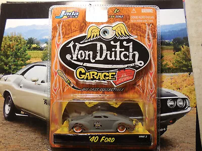 Jada Toys Von Dutch Garage Chop Shop '40 1940 Ford Flat Gray REAL RIDERS RAT ROD • $15.95