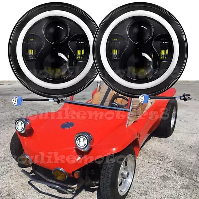 $44.11 • Buy 7  Round LED Headlight Hi/Lo Beam DRL Turn Signal Fit VW Dune Buggy / Rail Buggy