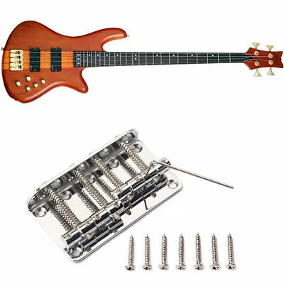 1 Set Bridge For Fender Precision Jazz Bass Guitar Parts Chrome 201B-4 Badass • $13.19