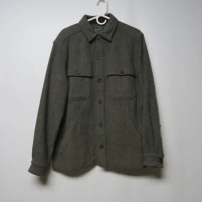 Woolrich Cape Coat Mackinaw Cruiser Wool Shirt Jacket Jac Gray Barn Work Shacket • $159.99