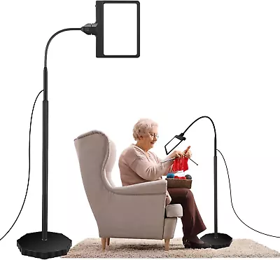 5X Magnifying Glass With Light And Stand 36 LED Dimmable Floor Magnifying Lamp • $73.36
