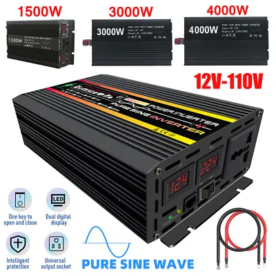 $84.53 • Buy 10000W Watt Power Inverter Pure Sine Wave 12V Dc To 120V Ac Converter LCD RV