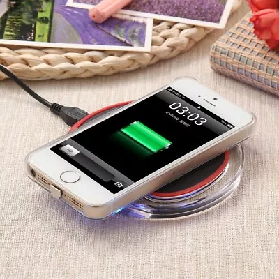 Qi Wireless Slim Clear Charger Charging Pad Station For Apple IPhone X 8 8 Plus • $10.52