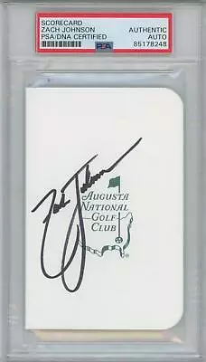 Zach Johnson Golf Signed Masters Scorecard PSA/DNA Auto RARE • $129.99