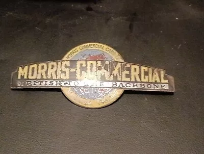 Rare Early Morris-Commercial British To The Backbone Lorry Wagon Badge Emblem • £85