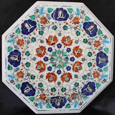 18 X 18 Inches Octagon Marble Coffee Table Top Pietra Dura Art Entry Way Table • $523.16