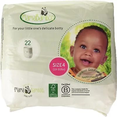 Mama Bamboo Mama Bamboo Eco Nappy Pants - Size 4+ (Medium Plus) 830g-3 Pack • £28.91