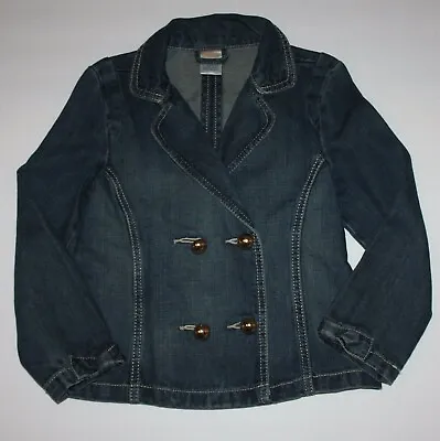 Gymboree Ready Set Go Girl's Double Button Jean Blazer Jacket Size 5 6 • $24.99