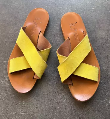 K Jacques Suede Yellow Slides 38 • $25