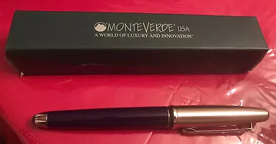 Monteverde Impressa Fountain Pen Black/chrome Trim Stub Steel Nib Tip • $32.99