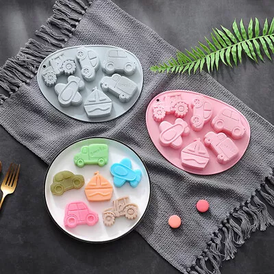 Silicone Vehicle Cake Candy Ice Tray Soap Candle Wax Mold Chocolate Baking Mould • £5.99