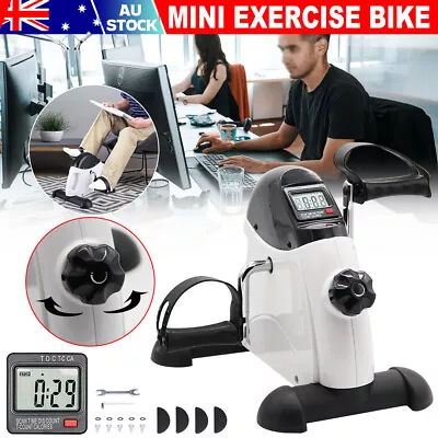 Mini Exercise Bike Trainer Exerciser Machine Desk Home Gym Pedal Cycle Fitness • $55.85