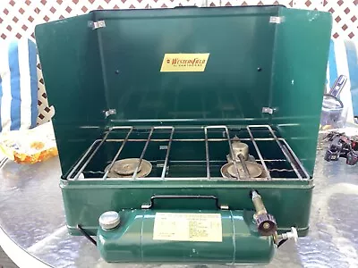 Vintage Western Field By Hawthorne 2 Burner Metal Camping Stove • $80