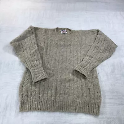 J Press Sweater Mens Large Shaggy Dog Shetland Wool  Scotland Lokl Grandpa Cable • $139.22