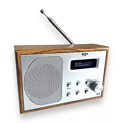 £20 • Buy Bush Wooden Mono DAB/FM Radio Brown Wood DAB1207 With Batteries Great Condition