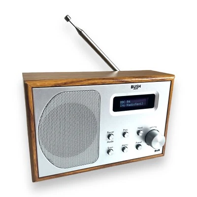£20 • Buy Bush Wooden Mono DAB/FM Radio Brown Wood DAB1207 With Batteries Great Condition