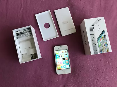 Apple IPhone 4s 16GB White A1387 With Box Good Cond • $3.25