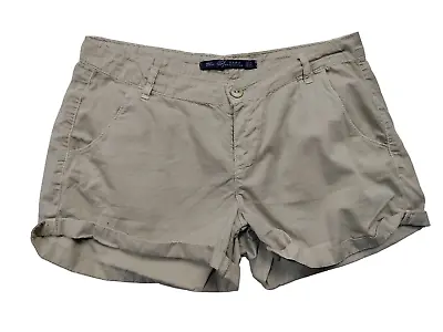 Womens Trf Zara Collection Eu 34 Uk 6 Beige Cotton Holiday Safari Summer Shorts • £11.99