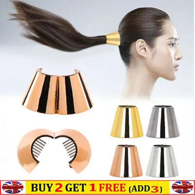 Women Ponytail Metal Circle Girls Hair Ring Ties Hair Cuff Circle Bands Fashion • £5.59