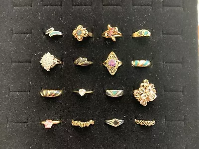 Jewelry Vintage Antique Rings Costume Cocktail Fashion Lot Of 16 • $45