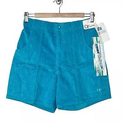 OP Ocean Pacific Vintage Longriders Corduroy Shorts Topaz Blue Men’s Size 32 • $125.99