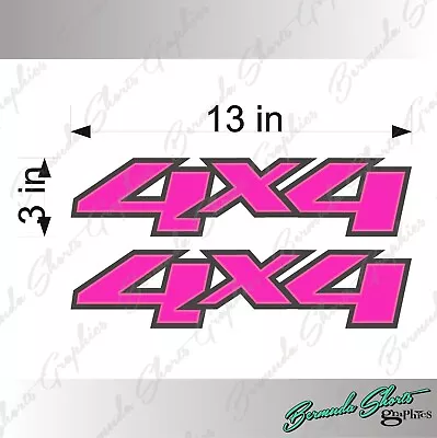 4X4 Replacement Logo / PAIR / PINK Vinyl Truck Chevy GMC Sierra Graphic Decals • $8.99