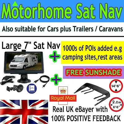£48.28 • Buy 7  Motorhome Sat Nav Caravan 2022 Latest UK Europe Maps Added POIs Camping Sites