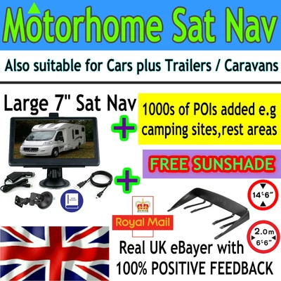 £48.28 • Buy 7  Motorhome Sat Nav Caravan 2022 Latest UK Europe Maps Added POIs Camping Sites