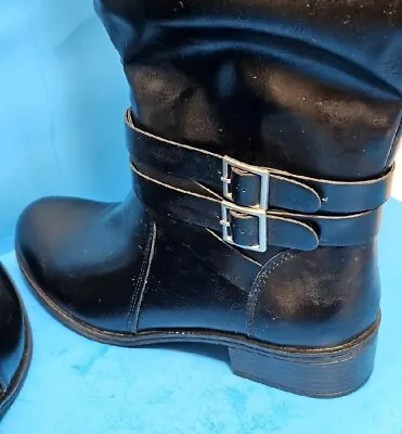 ARIZONA Denmark Black Womens 18  Knee High Boots With Buckle Size 11 M Brand New • $18.98