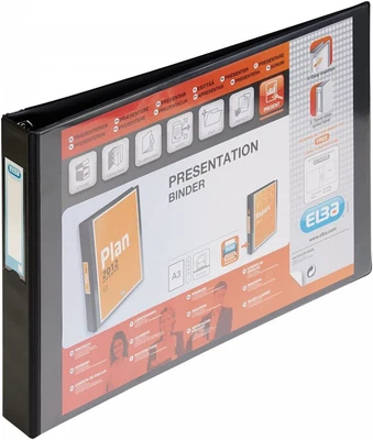 £28.59 • Buy Elba Vision 55 Mm A3 Landscape 4-Ring Binder - Black 