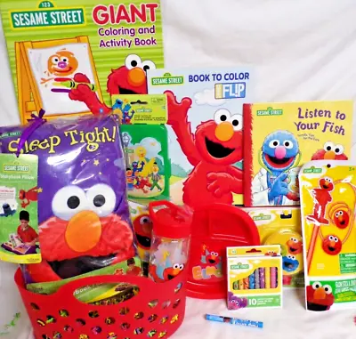 New Elmo Easter Gift Basket Bunny Doll Toys Action Figure Egg Hunt Play Set • $49.99