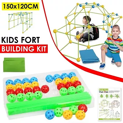 Kid Construction Fort Building Kit Castles 3D Play House Tent Toy Christmas Gift • $23.49
