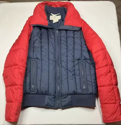 Vintage Elkhorn Red Blue Puffer Full Zip Ski Jacket Size Large • $39.99