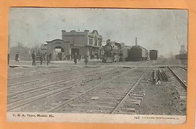 Mexico MO Railroad Station 1910 Postcard Mailed • $8