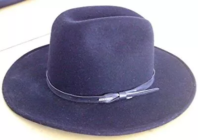 Stetson Black Wool Crushable Western Fedora Hat Twin Peaks Sz Large/7 1/8 • $29.95