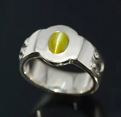 Lahsuniya Cats Eye Gemstone Ring / 925 Streling Silver Ring For Mens Signet Ring • $62