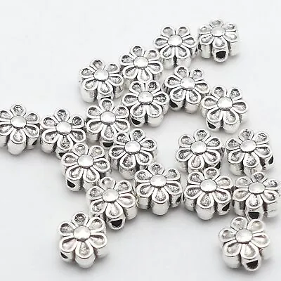 20 Daisy Tibetan Silver Spacer Beads Flower Spacer Beads Jewellery Making Beads • £3.40