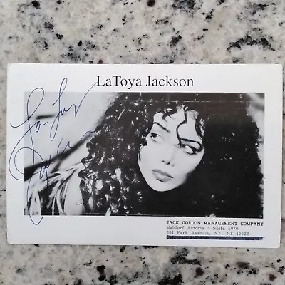 LaToya Jackson SIGNED 1992 Photo Singer TV Celebrity Playboy Michael Janet • $36