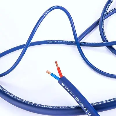Van Damme PRO AV HiFi Speaker Cable 2.5mm Twin Core. Passive Blue Series Studio • $17.63
