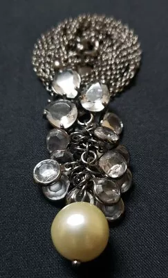 $10 • Buy J Crew Black Tone Faux Pearl Glass Dangle Pendant Necklace