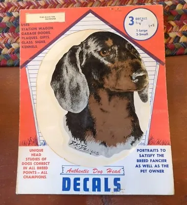 Vintage Black Tan Dachshund 1971 Dog Art Decal By D.K. Dennis RARE!! • $20
