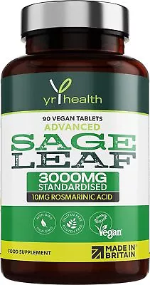 Sage Tablets 3000mg High Strength For Hot Flushes Night Sweats Perimenopause  • £15.53