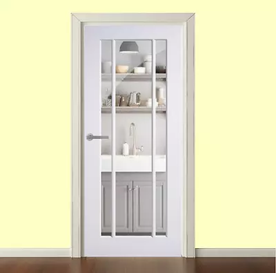 Internal Door White Primed Langdale Clear Or Frosted Glass Modern 3 Light Door • £155.99