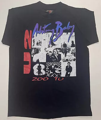 Vintage 1992 U2 T-Shirt Zoo TV Tour Merch 90s Achtung Baby Single Stitch Tee L • $99