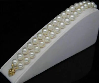 $32.99 • Buy Beautiful 7.5-8  AAA+ 9-10mm Real Natural Akoya White Pearl Bracelet 14k Gold