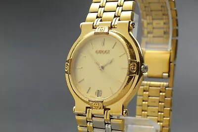 ▶[EXC+4] Vintage GUCCI 9200M Gold Dial Quartz Date Unisex Watch From JAPAN T343 • $149.99