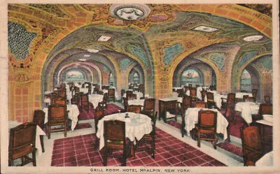 New York NY Grill Room Hotel McAlpin Postcard 4887 • $4.99